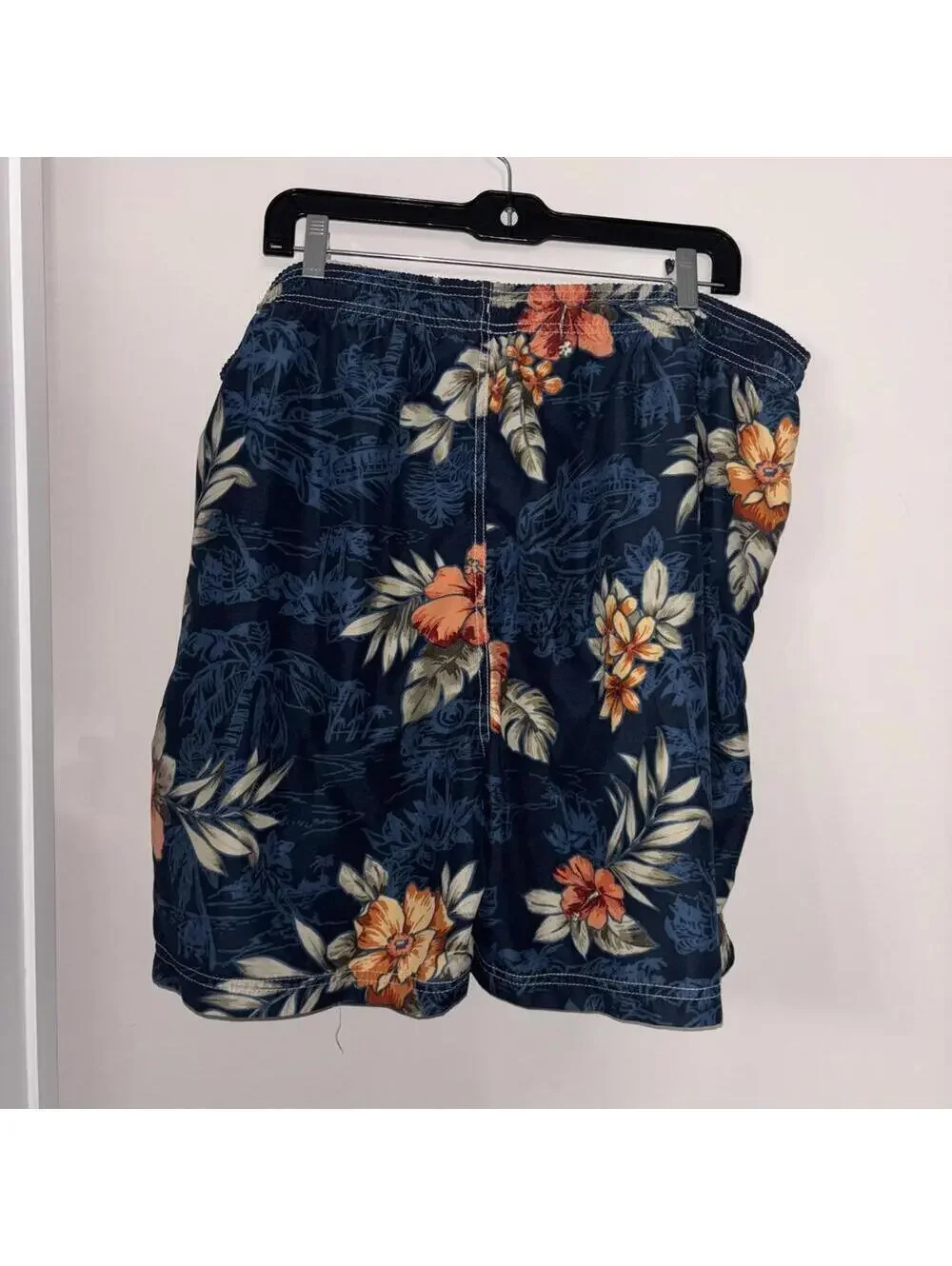 Men’s Puritan Navy and Floral Car Printed Swim Shorts Mesh Interior POCKETS